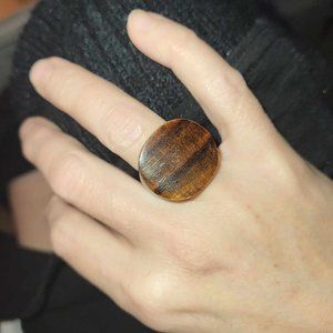 Earthy Natural Boho Wooden Ring